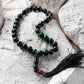 Black Aqeeq Tasbih – 33 Beads, 8mm